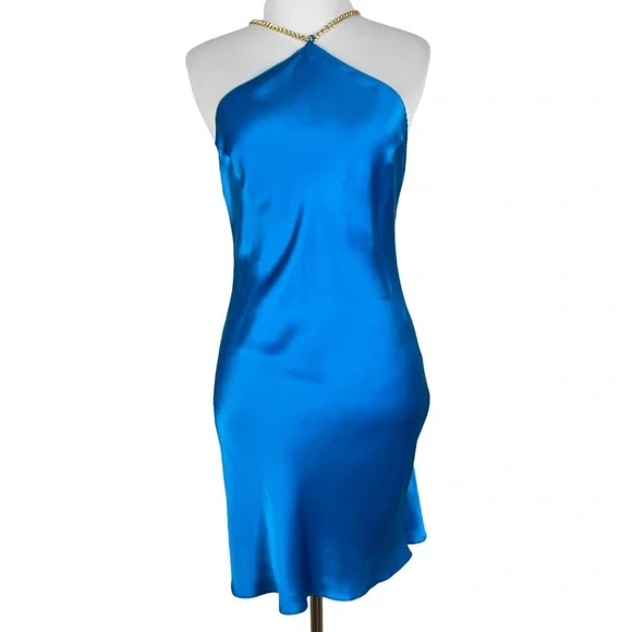 NWOT Amanda Uprichard X REVOLVE Claudia X Back Chain Dress in Sky Small - Picture 4 of 10